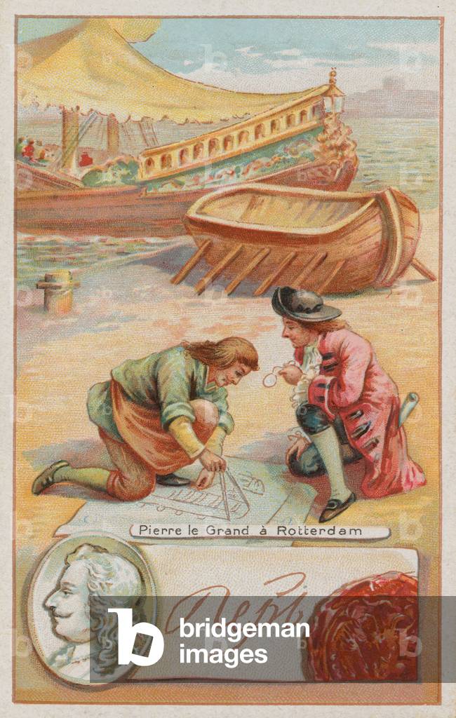 Peter the Great in Rotterdam (chromolitho)
