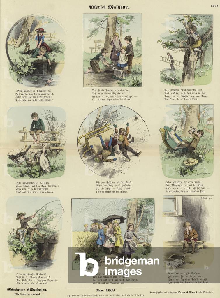 All Kinds of Mishaps (coloured engraving)