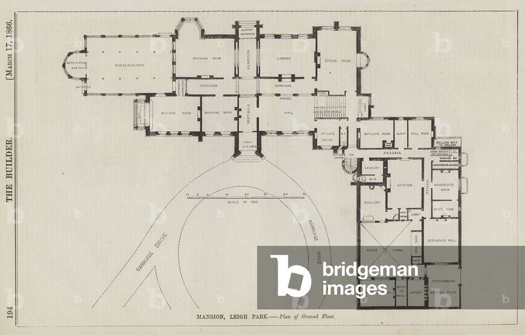 Mansion, Leigh Park, Plan of Ground Floor (engraving)