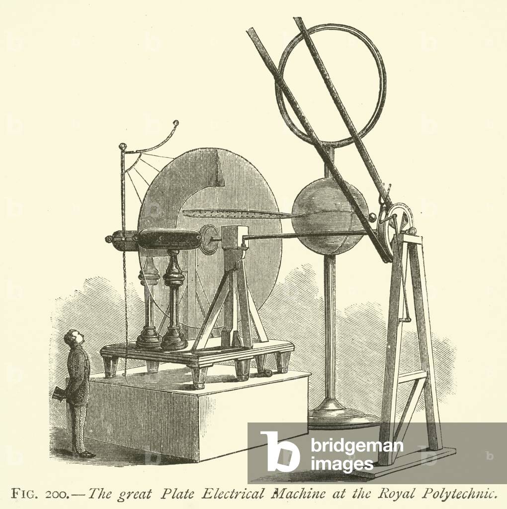 The great Plate Electrical Machine at the Royal Polytechnic (engraving)