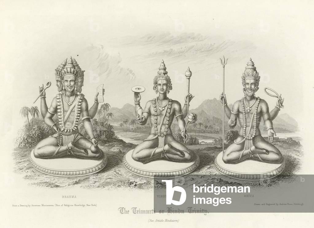 The Trimurti or Hindu Trinity (engraving)