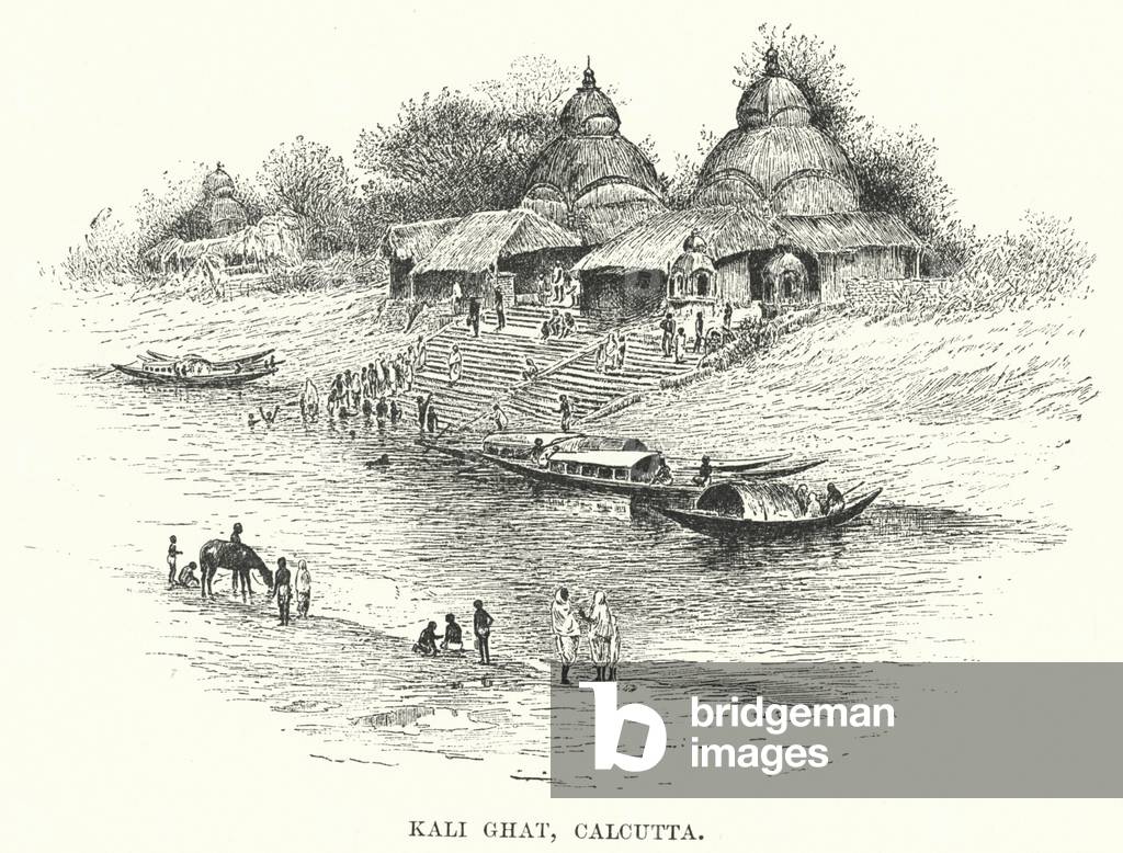 India: Kali Ghat, Calcutta (engraving)