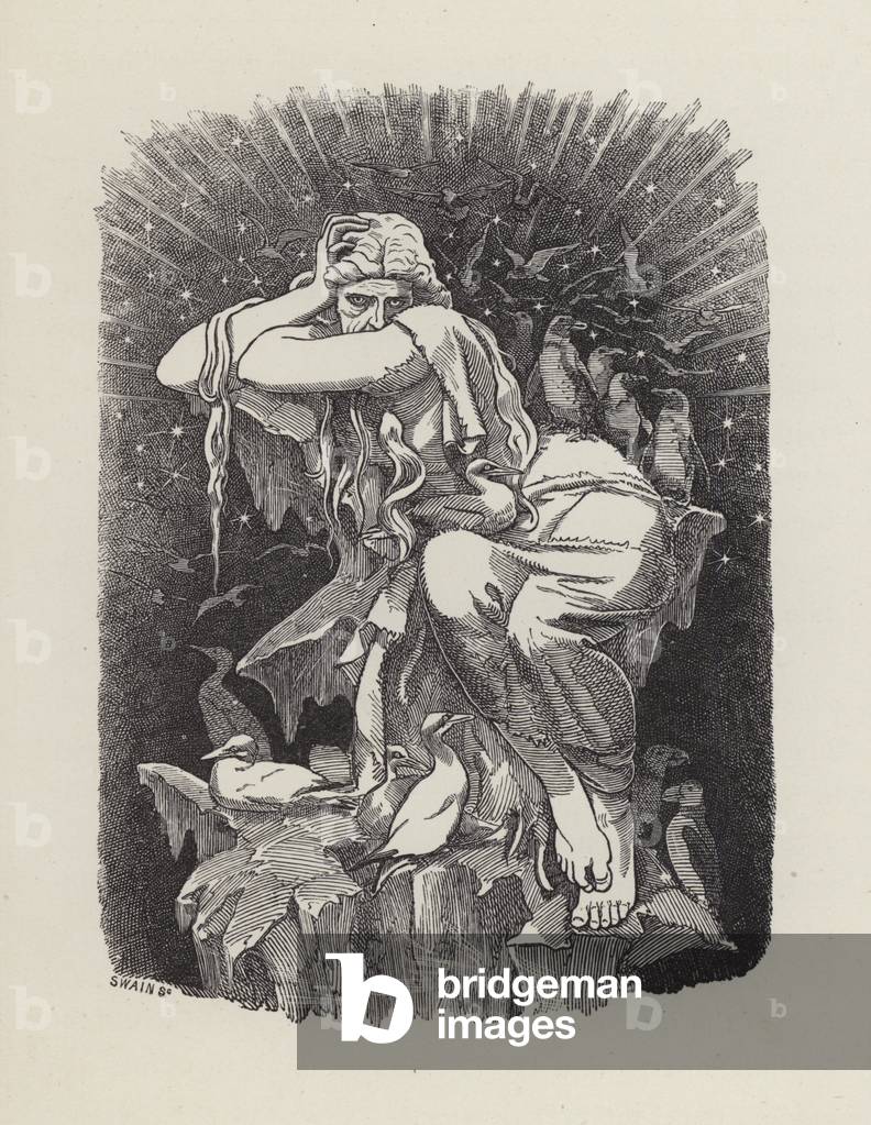 Illustration for The Water-Babies by Charles Kingsley (engraving)
