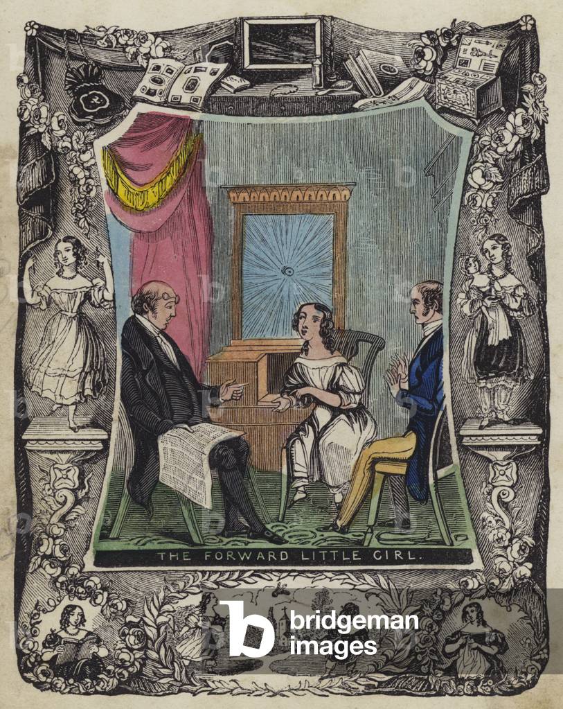 The Forward Little Girl (coloured engraving)