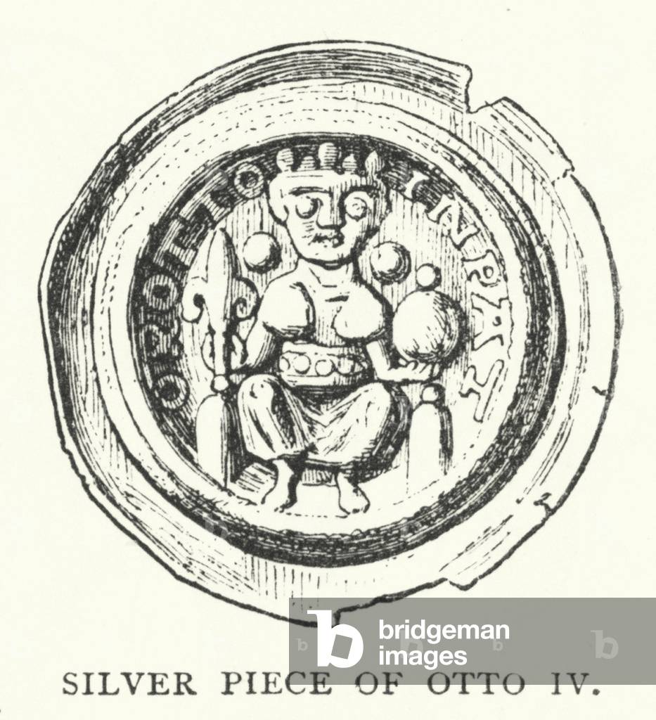 Silver piece of Otto IV (engraving)