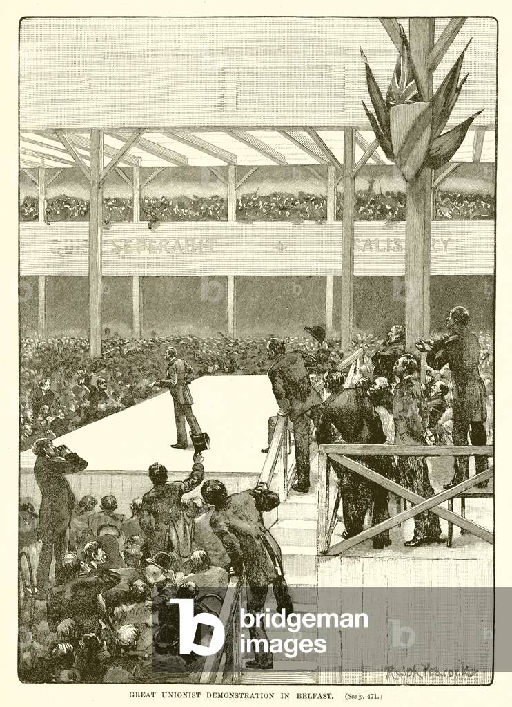 Great Unionist Demonstration in Belfast, 1890   (engraving)