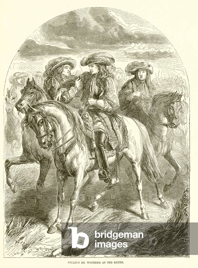 William III. wounded at the Boyne (engraving)