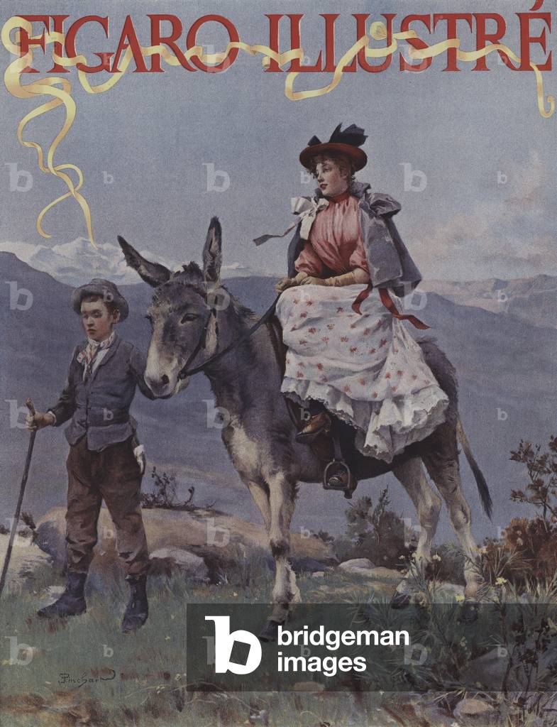 Dans la Montagne (In the Mountains). Cover of Le Figaro Illustre, September 1894 (colour litho)