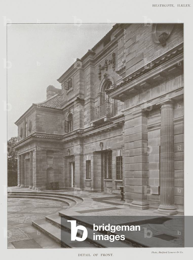 Heathcote, Ilkley, Detail of Front (b/w photo)