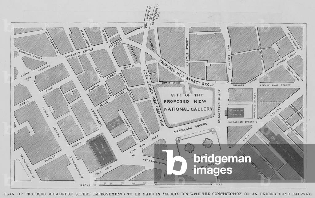 Plan of Proposed Mid-London Street Improvements to be Made in Association with the Construction of an Underground Railway (engraving)
