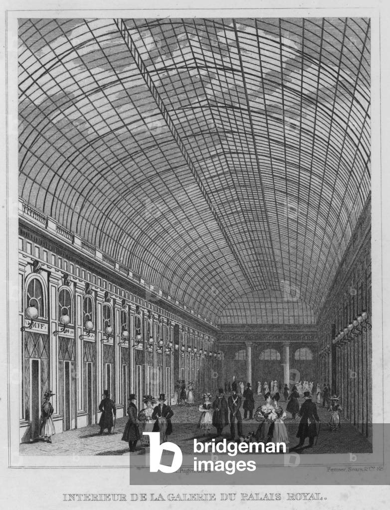 Paris, Interieur De La Galerie Du Palais Royal (engraving)