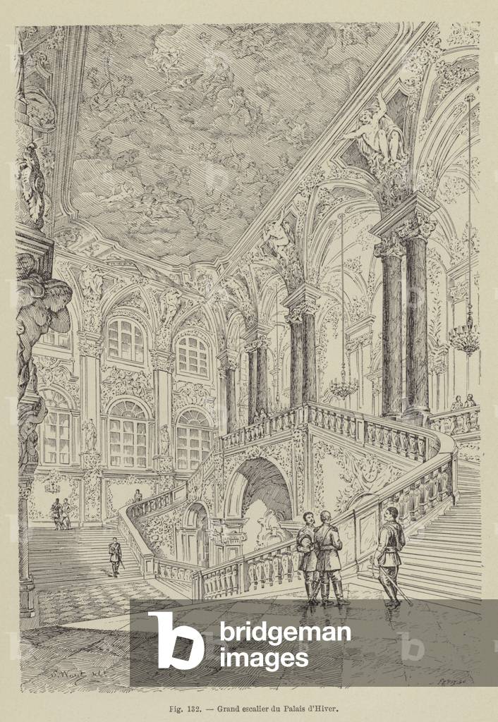 Grand escalier du Palais d'Hiver (engraving)