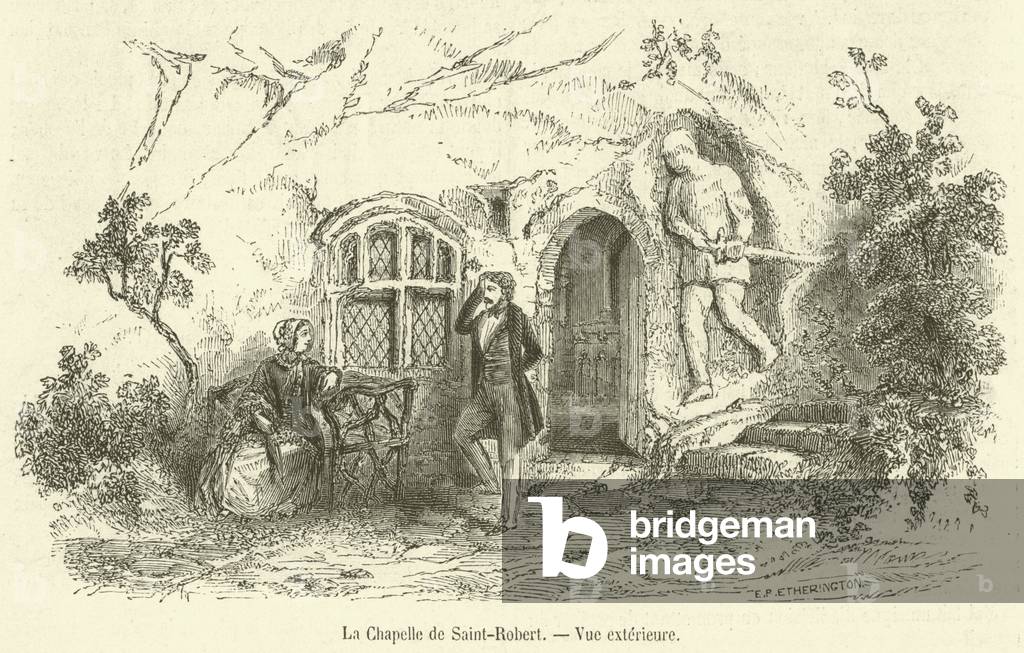 La Chapelle de Saint-Robert, Vue exterieure (engraving)