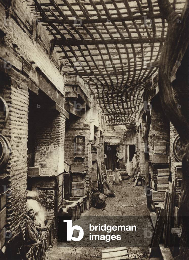 Fez, Carpenters' Bazar (b/w photo)