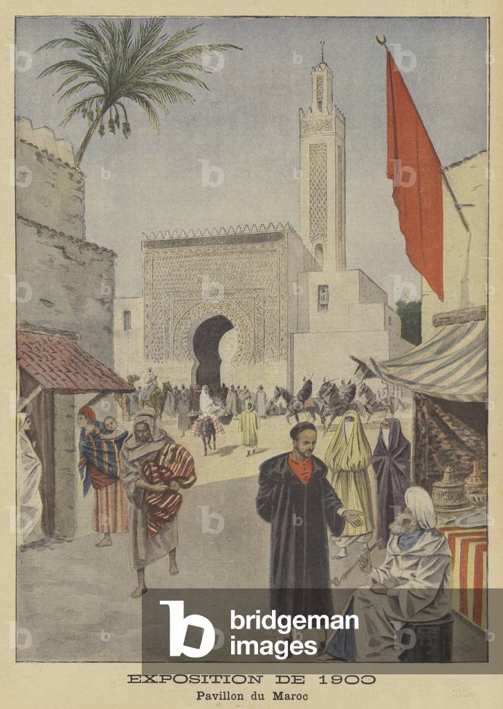 The Moroccan Pavilion at the Exposition Universelle of 1900 in Paris (colour litho)