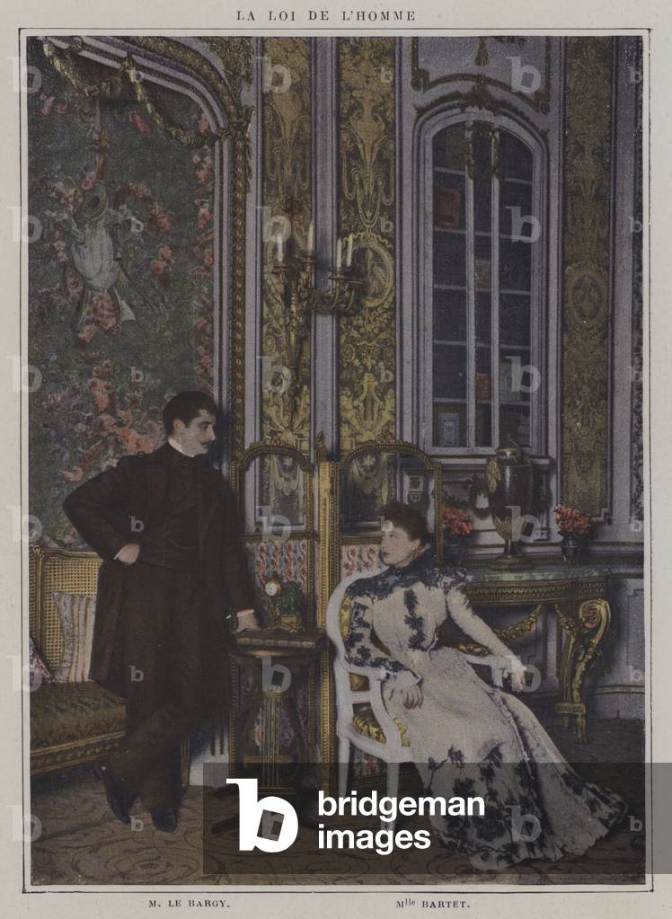 Scene from a production of La Loi de l'Homme, by Paul Hervieu (colour photo)