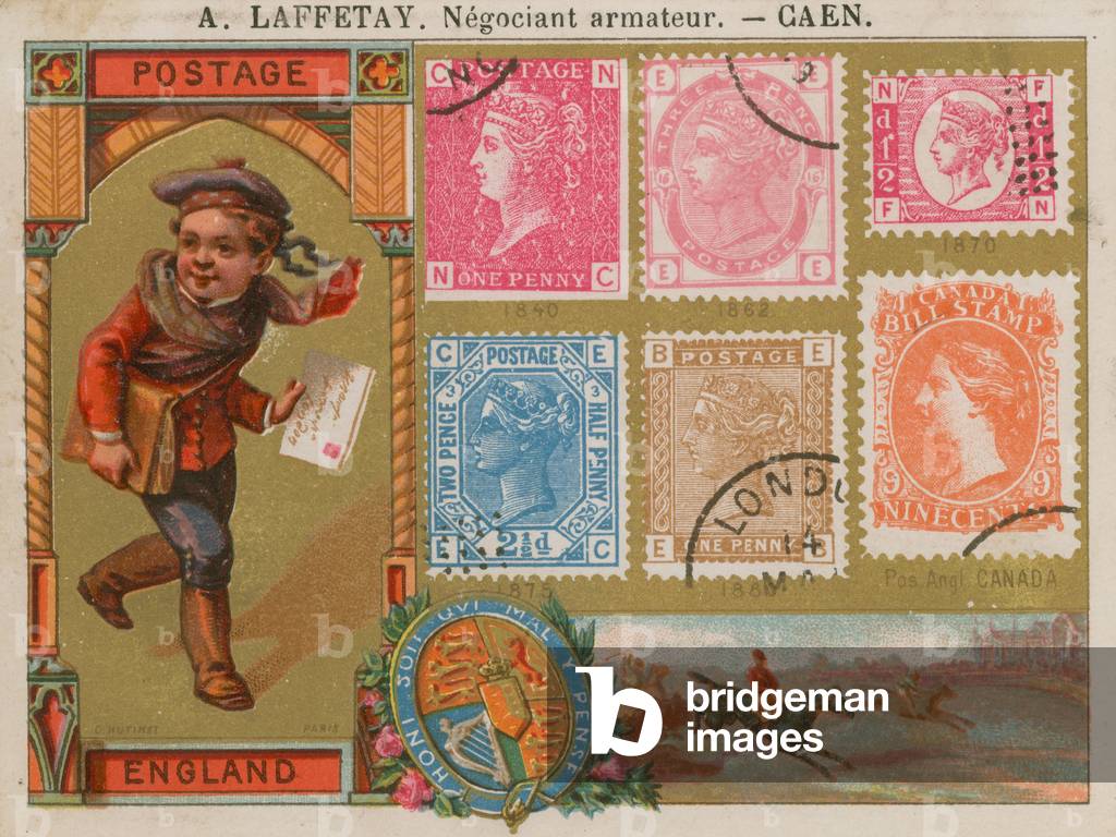 British and Canadian postage stamps (chromolitho)