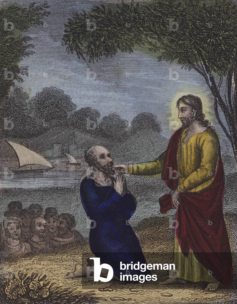 Illustration for Scripture History for the Improvement of Youth, c.1850 (coloured engraving)