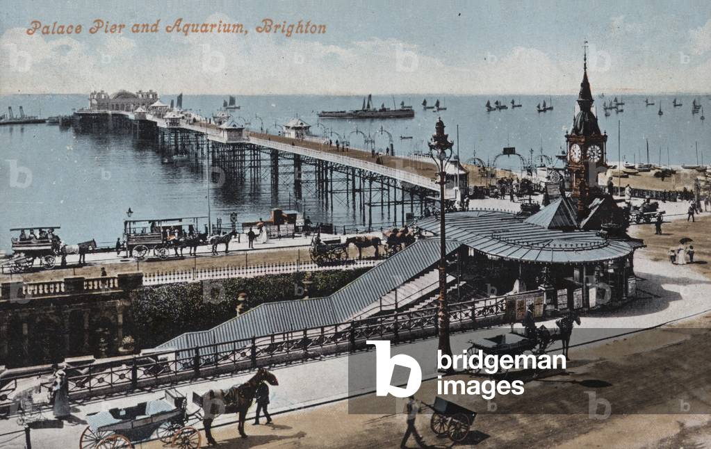 Palace Pier and Aquarium, Brighton (coloured photo)