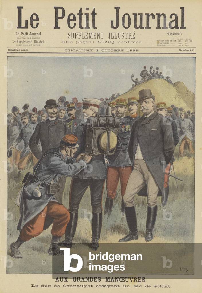 The French Army's grand manoeuvres (colour litho)