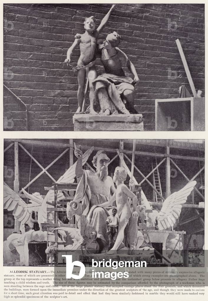 Chicago World's Fair, 1893: Allegoric Statuary (b/w photo)