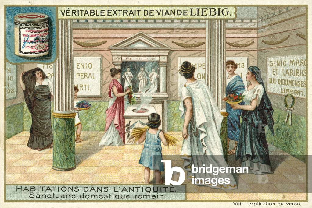 Sanctuary in a Roman home (chromolitho)