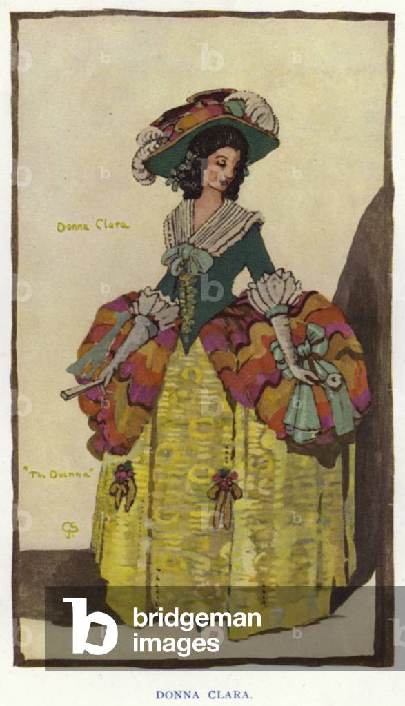 The Duenna by Sheridan: Donna Clara (colour litho)