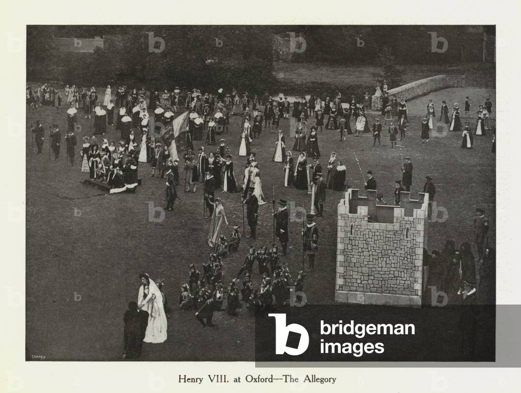 Oxford Historical Pageant, 1907: Henry VIII at Oxford, The Allegory (b/w photo)