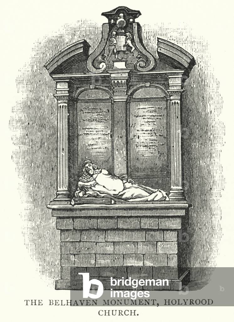 The Belhaven Monument, Holyrood Church (engraving)