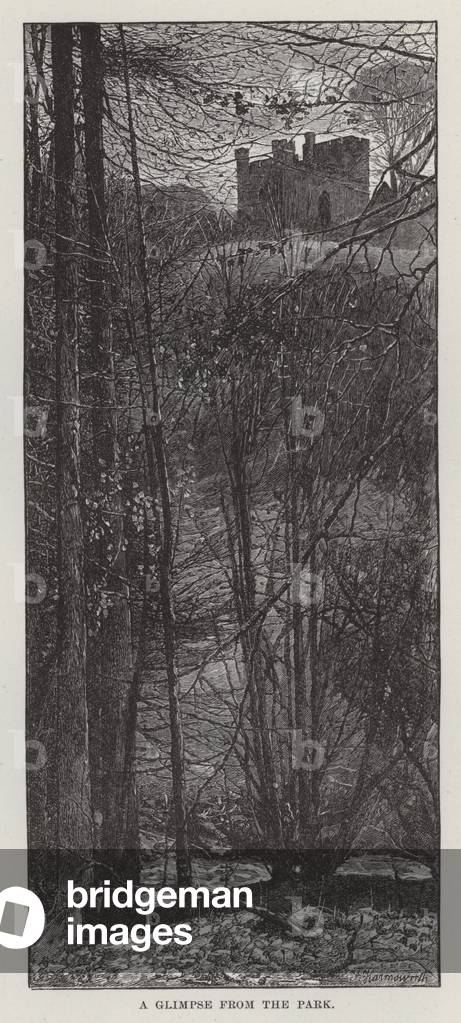 Alnwick Castle, A Glimpse from the Park (litho)