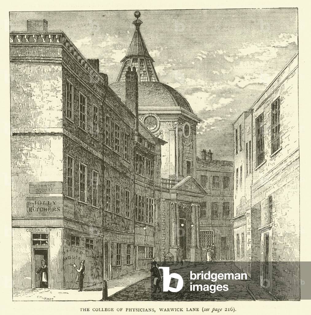 The College of Physicians, Warwick Lane (engraving)