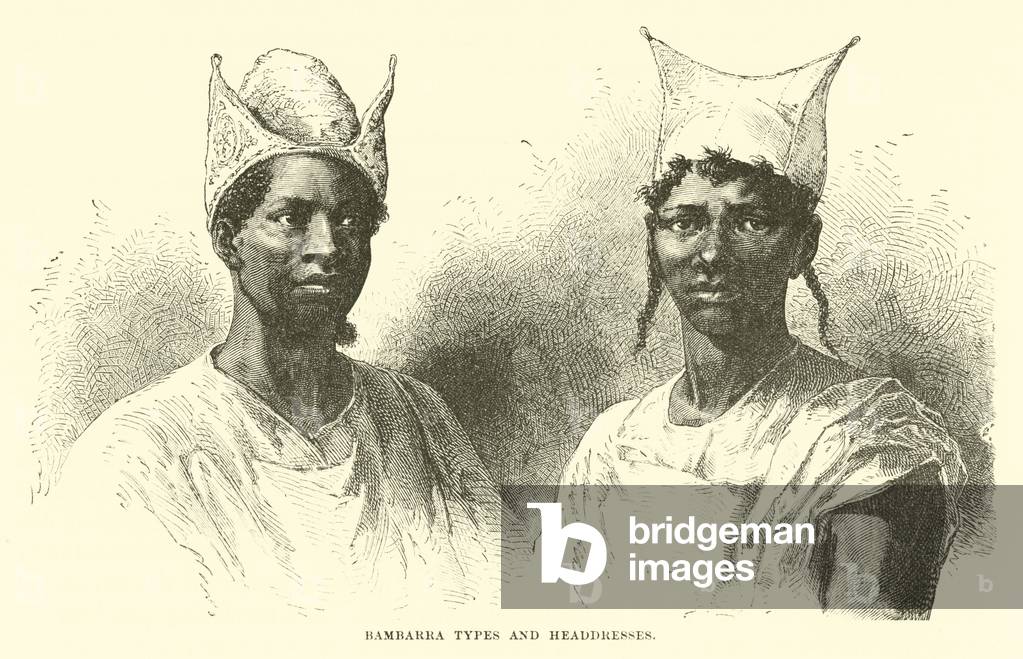 Bambarra Types and Headdresses (engraving)