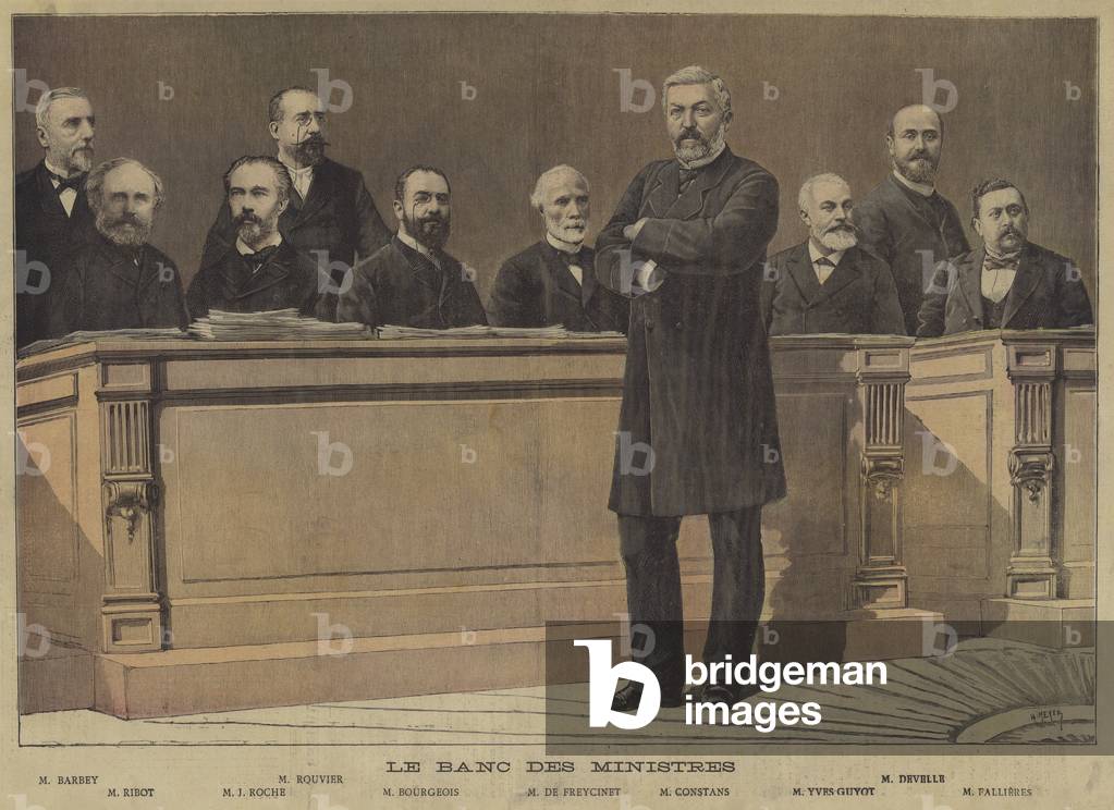 The ministerial bench (colour litho)