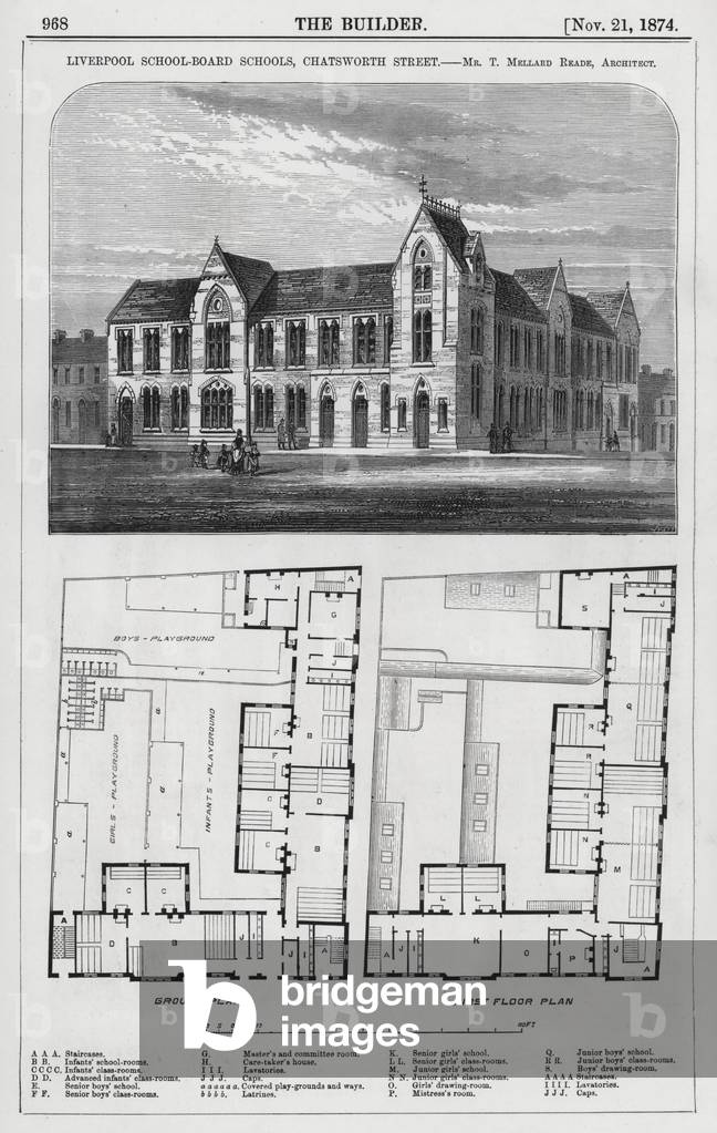 Liverpool School-Board Schools, Chatsworth Street (engraving)