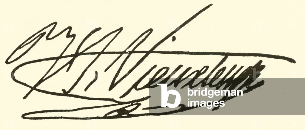 Henri Vieuxtemps, 1820-1881, signature (engraving)