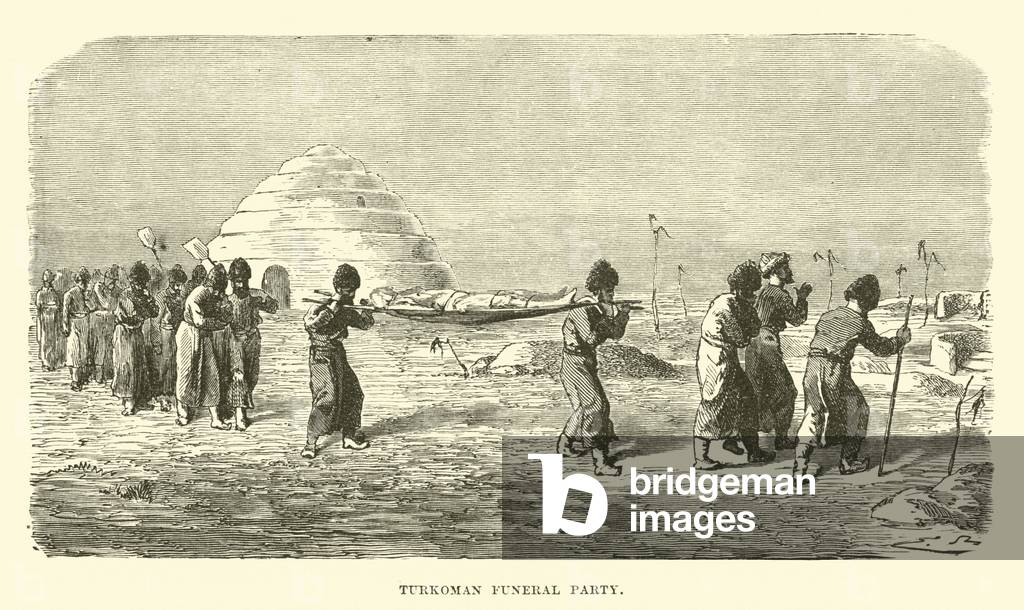 Turkoman funeral party (engraving)
