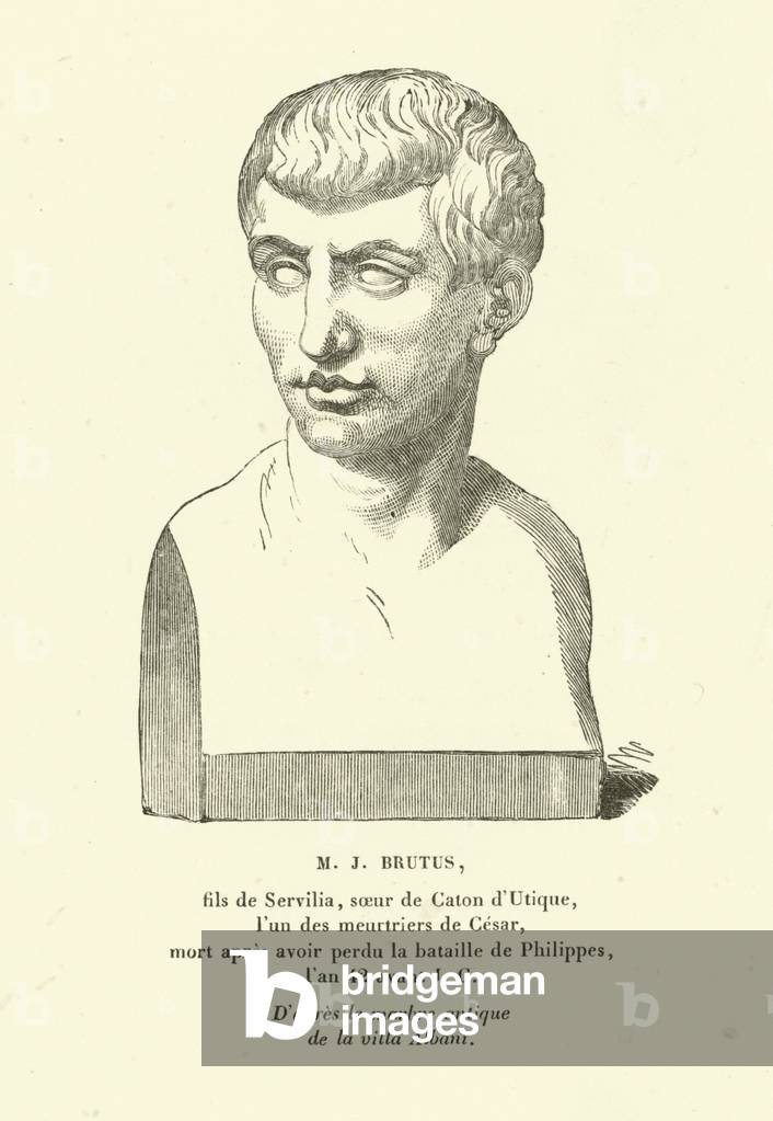 Brutus the Younger, Roman politician and one of the assassins of Julius Caesar (engraving)