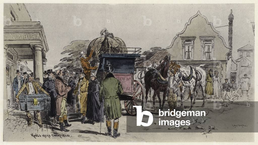 King's Head, Cuckfield (colour litho)