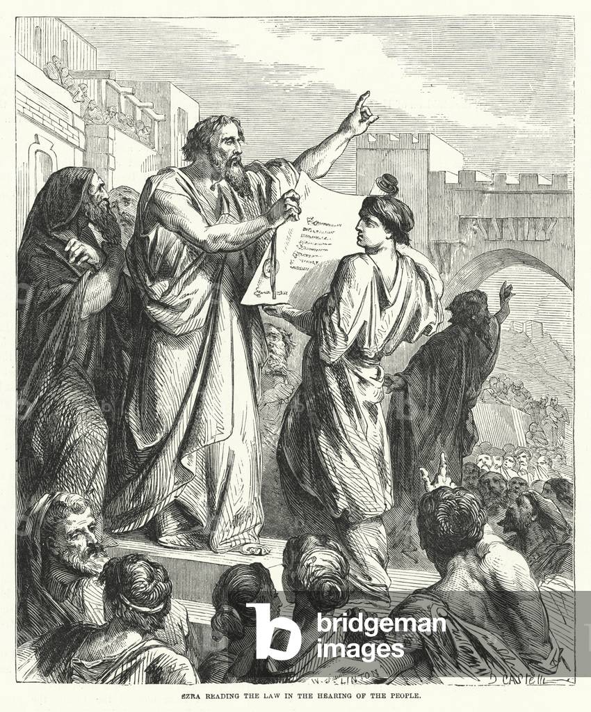 Ezra reading the Law in the Hearing of the People (engraving)