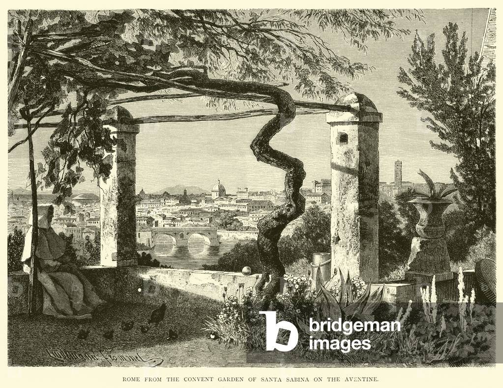 Rome from the Convent Garden of Santa Sabina on the Aventine (engraving)