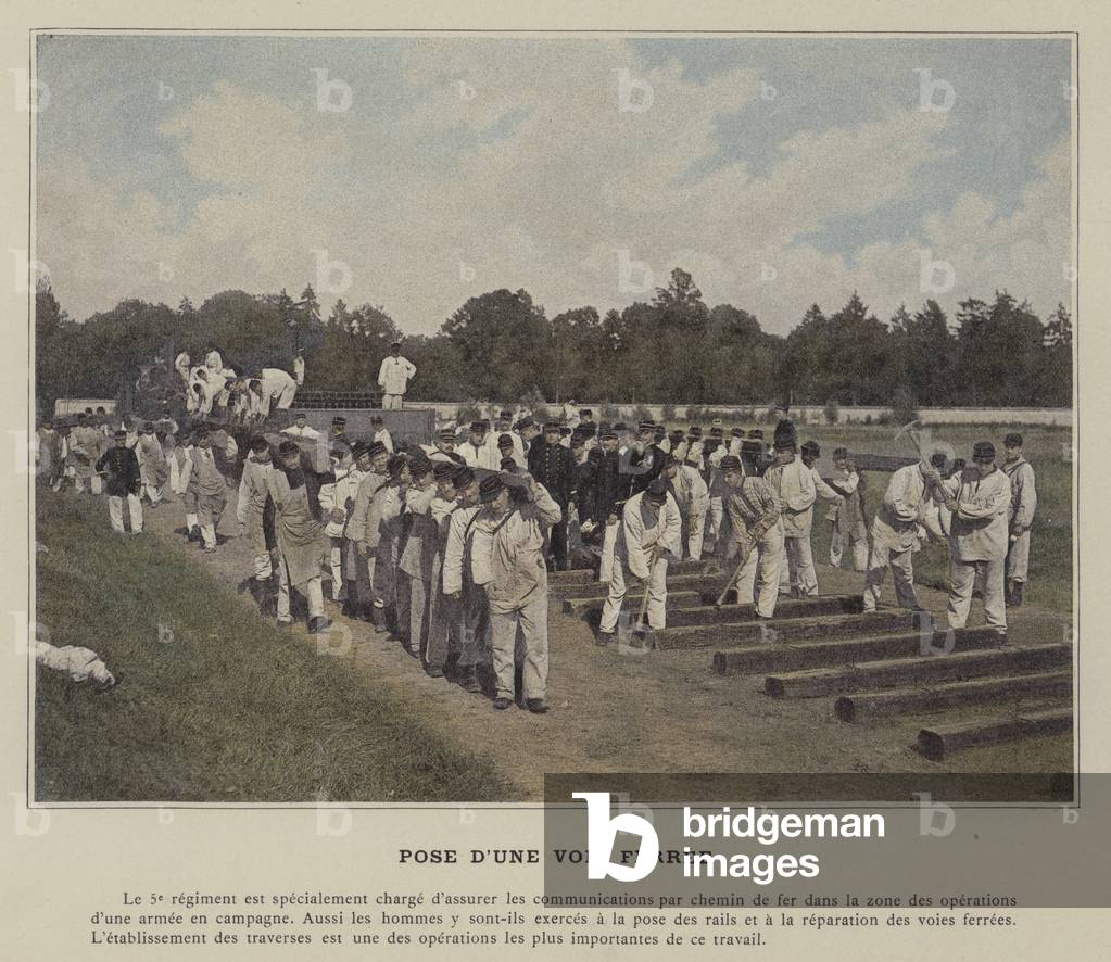 Pose d'une Voie Ferree (coloured photo)