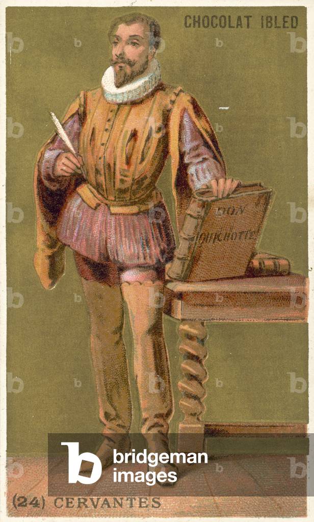 Miguel de Cervantes, Spanish novelist, poet and playwright (chromolitho)