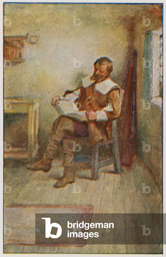 The Courtship of Miles Standish (colour litho)