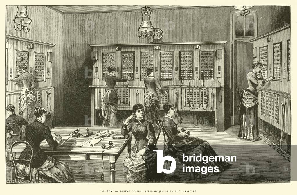 Bureau Central Telephonique De La Rue Lafayette (engraving)