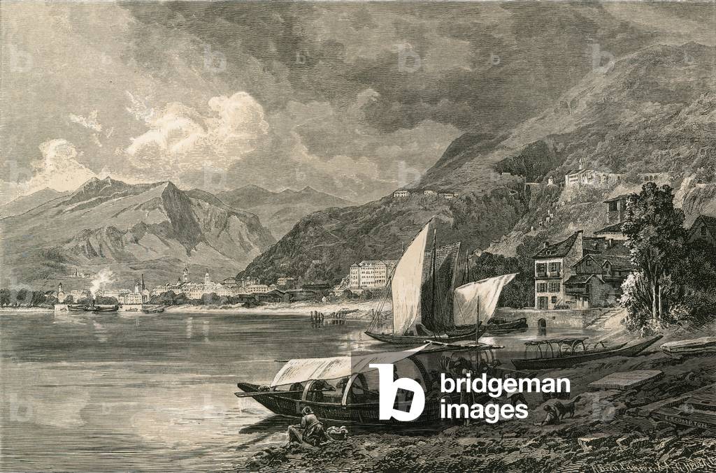 Locarno, on the Lago Maggiore (engraving)