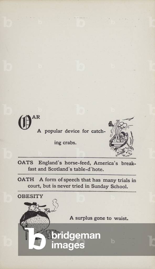 Foolish Dictionary: Oar, Obesity (litho)