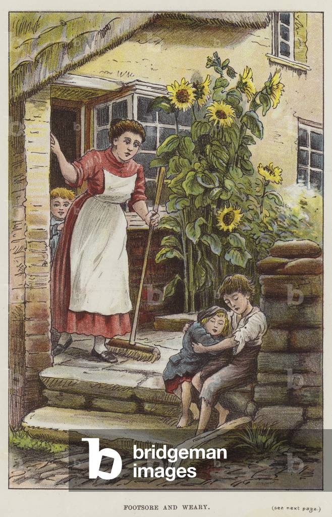 Footsore and Weary (colour litho)
