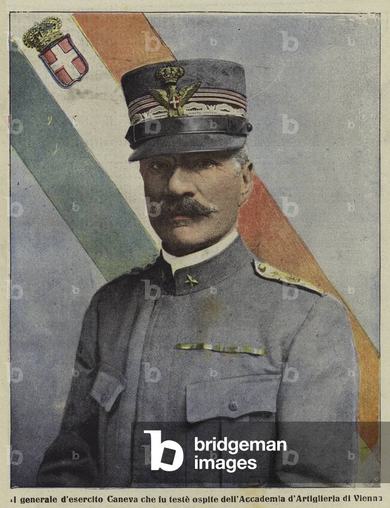 Italian General Carlo Caneva, who visited the Austrian Artillery Academy in Vienna (colour photo)