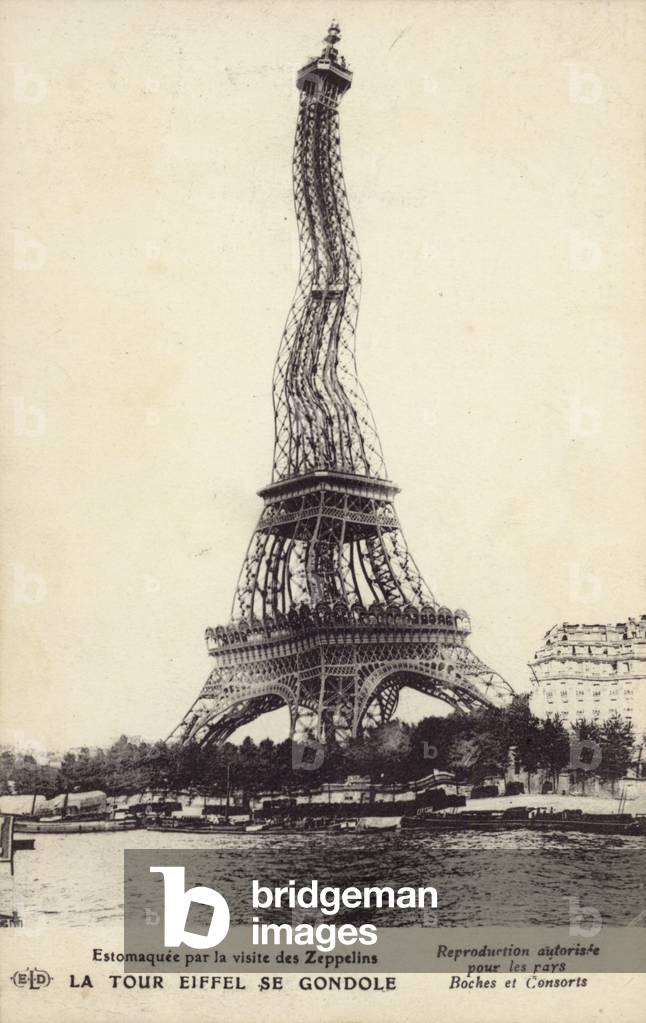 La Tour Eiffel se gondole (b/w photo)