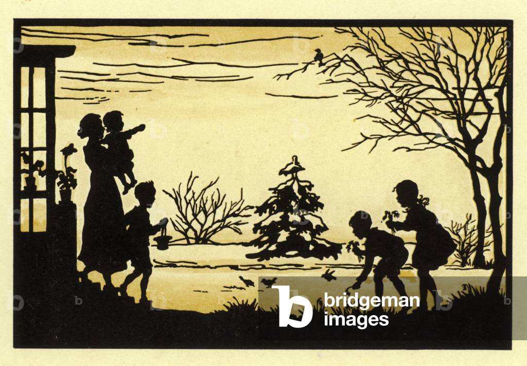 Silhouette from Sonnenkinder im Reigen des Jahres (colour litho)